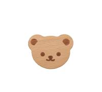 Aoleegatt Beautiful Heart Shape Furniture Handles Moon Drawer Wooden Knobs Star Cloud Children Decoration Cabinet Wood Pulls(Bear 1)