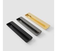 Aoleegatt Black Gold Furniture Handle Embedded Concealed Door Knobs Stainless Steel Cabinet Drawer Hidden Buckle Kitchen Sliding Door Pull(Gold 192mm)