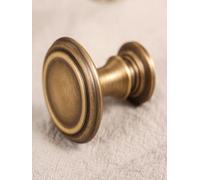 Aoleegatt Brass Antique Furniture Handle Bronze Wardrobe Door Drawer Knob Cabinet Antique Round Turret Copper Pulls(Knob-31mm)