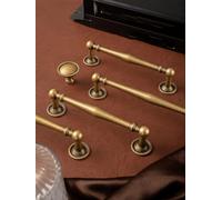 Aoleegatt Brass Antique Handle Kitchen Cabinet Pull Drawer Knob Wardrobe Dresser Handles Furniture Cabinets Hardware Accessories(Knob-32mm)