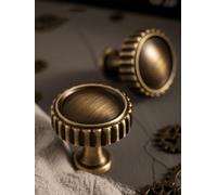 Aoleegatt Brass Antique Handles Modern Times Pipe-Shaped Bronze Furniture Drawers Knob Kitchen Cabinet Pull Wardrobe Door Handle(Knob-31mm)