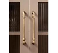 Aoleegatt Brass Antique Handles Modern Times Pipe-Shaped Bronze Furniture Drawers Knob Kitchen Cabinet Pull Wardrobe Door Handle(Pitch-Row-128mm)