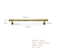 Aoleegatt Brass Bronze Furniture Handles Retro Furniture Pulls Hardware Wardrobe Kitchen Handele Closet Drawer T Shaped Gold Knob(B4-192mm)