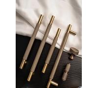 Aoleegatt Brass Diamond-Cut Cross Knurl Pattern Antique Cabinet Handles Wardrobe Pull T-bar Knobs Available Kitchen Hardware(Knob-36mm)