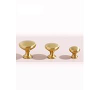 Aoleegatt Brass Drawer Knobs Mushroom Cloud Gold Modern Minimalist Kitchen Cabinet Pulls Solid Dresser Shoe Box Furniture Handles(Knob-30mm)