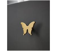 Aoleegatt Brass Furniture Handle Butterfly Pastoral Gold Pulls Cute Light Wardrobe Children's Room Cabinet Dresser Drawer Knob(Butterfly)