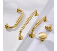 Aoleegatt Brass Furniture Handle Nordic Modern Minimalist Pulls Wardrobe Wine Cabinet Shoe Box Drawer Kitchen Closet Knob(4-35mm)