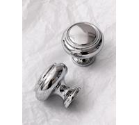 Aoleegatt Brass Furniture Handles Chrome Silver Kitchen Cabinet Pulls Solid Copper Wardrobe Dresser Drawer Knobs(Knob-30mm)