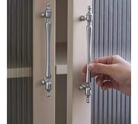 Aoleegatt Brass Furniture Handles Electric Chrome Plating Bright Silver French Wardrobe Cabinet Doors Kitchen Dresser Drawer Knobs(5-160mm)