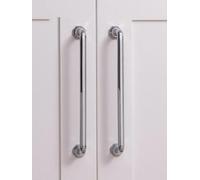 Aoleegatt Brass Furniture Handles Kitchen Cabinet Pull Chrome Silver Handles Dresser Drawer Knobs Hardware Accessories(Pitch-row-96mm)