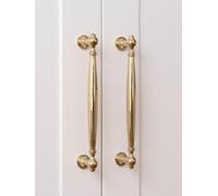 Aoleegatt Brass Furniture Handles PVD Gold Kitchen Cabinet Pulls Solid Copper Wardrobe Dresser Drawer Knobs(Pitch-row-160mm)