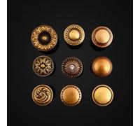 Aoleegatt Brass Handles European-Style Pastoral Wardrobes Cabinet Doors Classical Furniture Hardware Light Single-Hole Small Knobs(7-30mm)