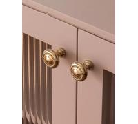 Aoleegatt Brass Kitchen Cabinet Pull PVD Bright Gold Bedroom Dressing Table Handle Wardrobe Drawer Knob Furniture Hardware(Knob-30mm)