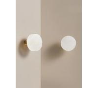 Aoleegatt Brass Marble Crystal Jade Cabinets Wardrobe Door Drawers White Pink Natural Stone Knobs(CH066-White-30)