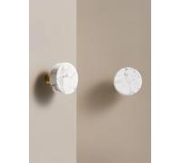 Aoleegatt Brass Marble Crystal Jade Cabinets Wardrobe Door Drawers White Pink Natural Stone Knobs(CH066-WT-30)