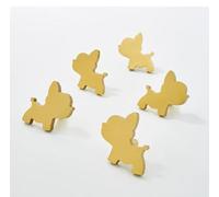 Aoleegatt Brass Puppy Furniture Knobs Gold Pastoral Wardrobe Kitchen Cabinet Closet Dresser Kids Room Drawer Knobs(Right)