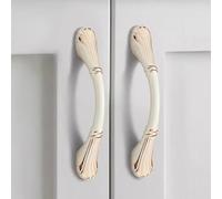 Aoleegatt Cabinet Door Handle Zinc Alloy Chinese Style Retro Gold Patterned Handle Wardrobe Cabinet Door Pull Furniture Hardware(Bronze-96mm)