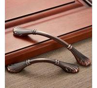 Aoleegatt Cabinet Door Handle Zinc Alloy Chinese Style Retro Gold Patterned Handle Wardrobe Cabinet Door Pull Furniture Hardware(Bronze-128mm)