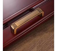 Aoleegatt Chinese Style Wardrobe Door Handle Antique Copper Cabinet Door Handle Drawer Cabinet Pull Hand Medium Furniture Hardware(2919-Coffee-192mm)