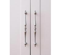 Aoleegatt Chrome Brass Kitchen Cabinet Handles Solid Silver Copper Wardrobe Pulls Furniture Handle Dresser Drawer Knobs(Pitch-row-160mm)