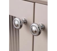 Aoleegatt Chrome Furniture Brass Handles Bright Silver Drawer Knobs Wardrobes Kitchen Cabinets Shells T-Bar Pulls(Knob-30mm)