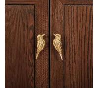 Aoleegatt Creative Brass Fortune Bird Knob Drawer Cabinet Door Handles Kitchen Cabinet Shoe Knobs Pure Copper Handles for Furniture Decor(A-1 Pair (2 Pieces))