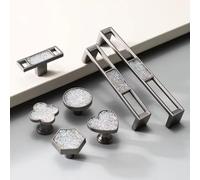 Aoleegatt Creative Nordic Imitation Zinc Handle Children's Room Diamond Grey Wardrobe Door Drawer Shoe Cabinet Single Hole Handles(Clover-Single Hole)