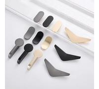 Aoleegatt European Style Gold Cupboard Wardrobe Handle Nordic White Black Shoe Cabinet Small Pull Round Drawer Single Hole Handle(D-Gray)