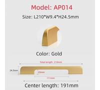 Aoleegatt Gold Long Furniture Handles Kitchen Accessories Drawers Handle Cabinet Knobs and Aluminium Alloy Wardrobe Door Pull Hardware(Gold-192)