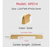 Aoleegatt Gold Long Furniture Handles Kitchen Accessories Drawers Handle Cabinet Knobs and Aluminium Alloy Wardrobe Door Pull Hardware(Gold-224)