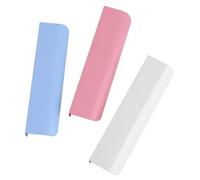 Aoleegatt Hidden Furniture Handles Blue Pink White Kitchen Cabinet Pulls Free Handles for Cabinets and Drawers Arc Wardrobe Pulls(White-160)
