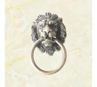 Aoleegatt Imitation Gold Large Lion Head Handle Cabinet Wardrobe Door Home Improvement Hardware Handle 91 * 51mm(Antique Brass)