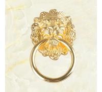 Aoleegatt Imitation Gold Large Lion Head Handle Cabinet Wardrobe Door Home Improvement Hardware Handle 91 * 51mm(Gold)