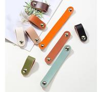 Aoleegatt Leather Bags Suitcases Handles Drawers Cabinets Handles Hardware Leather Pulls Drawer Door Pulls Furniture Hardware(Brown-A)