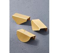 Aoleegatt Modern Leaf Brass Handle Hidden Knobs for Furniture Drawer Dresser Wardrobe Invisible Cabinet Shoe Box Pulls No-Holes Leaf Shape(B Style)