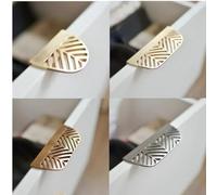 Aoleegatt Modern Nordic Simple Handle Leaf Invisible Cabinet Wardrobe Furniture Drawer Handle Ins Wind Zinc Alloy(9997-64mm-Cool Gold)