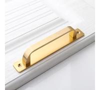 Aoleegatt Muebles Door and Window Open Handle Balcony Wooden Door Sliding Furniture Golden Aluminum Warehouse Black Kitchen Handle(Brushed gold-128)
