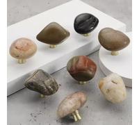 Aoleegatt Natural Stone Furniture Handles Creative Rock Door Pulls Drawer Knobs Furniture Decoration Hardware(Smooth Sone)