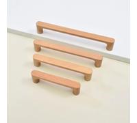Aoleegatt Nordic Wooden Cabinet Handles Solid Wood Furniture Kitchen Door Handle Wardrobe Cupboard Drawer Knobs Hardware Pull Handle(Beech-C128mm)