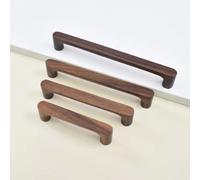 Aoleegatt Nordic Wooden Cabinet Handles Solid Wood Furniture Kitchen Door Handle Wardrobe Cupboard Drawer Knobs Hardware Pull Handle(Walnut-C192mm)