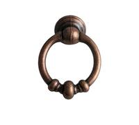 Aoleegatt Red Bronze Chinese Simple Hanging Ring Round Handle Retro Craft Clothing Cabinet Drawer Door Handle Alloy Pulling Ring(1)