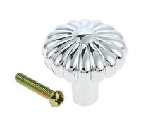 Aoleegatt Simple Pumpkin Kitchen Cabinet Handles European Wardrobe Door Pull Drawer Round Knobs Handles for Furniture Fittings with Screw(Bright Chrome)