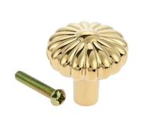Aoleegatt Simple Pumpkin Kitchen Cabinet Handles European Wardrobe Door Pull Drawer Round Knobs Handles for Furniture Fittings with Screw(Gold)