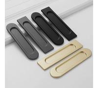 Aoleegatt Simple Self-Adhesive Handle No Drilling Installation Kitchen Pulls Window Glass Door Knob Handles Sliding Door Furniture Handles(Rectangle-Black)