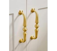 Aoleegatt Solid Brushed Brass Pull Cabinet Knobs T Bar Furniture Wardrobe Appliance Handle/Shoe Cabinets Decorative Knob(Hole spacing-128mm)