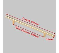 Aoleegatt T Bar Straight Handle Knobs Cabinet Pull Drawer Diameter 10mm Stainless Steel Handles Furniture Handle Modern Gold Kitchen Door(288mm)