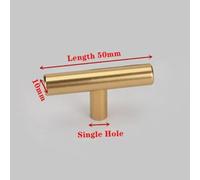 Aoleegatt T Bar Straight Handle Knobs Cabinet Pull Drawer Diameter 10mm Stainless Steel Handles Furniture Handle Modern Gold Kitchen Door(50mm)