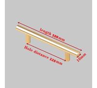 Aoleegatt T Bar Straight Handle Knobs Cabinet Pull Drawer Diameter 10mm Stainless Steel Handles Furniture Handle Modern Gold Kitchen Door(320mm)