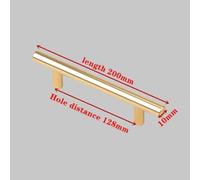 Aoleegatt T Bar Straight Handle Knobs Cabinet Pull Drawer Diameter 10mm Stainless Steel Handles Furniture Handle Modern Gold Kitchen Door(128mm)