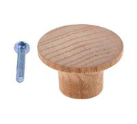 Aoleegatt Wood Cabinet Door Pull Knobs with Screw Natural Wooden Round Drawer Wardrobe Furniture Handles Dressing Table Pull Knob Hardware(Color A)